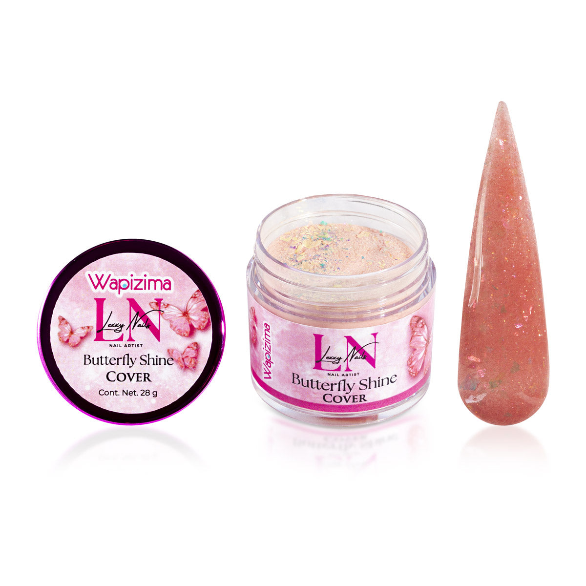 Acrílicos 1oz Colaboración Lexxy Nails (Butterfly & Butterfly Shine)