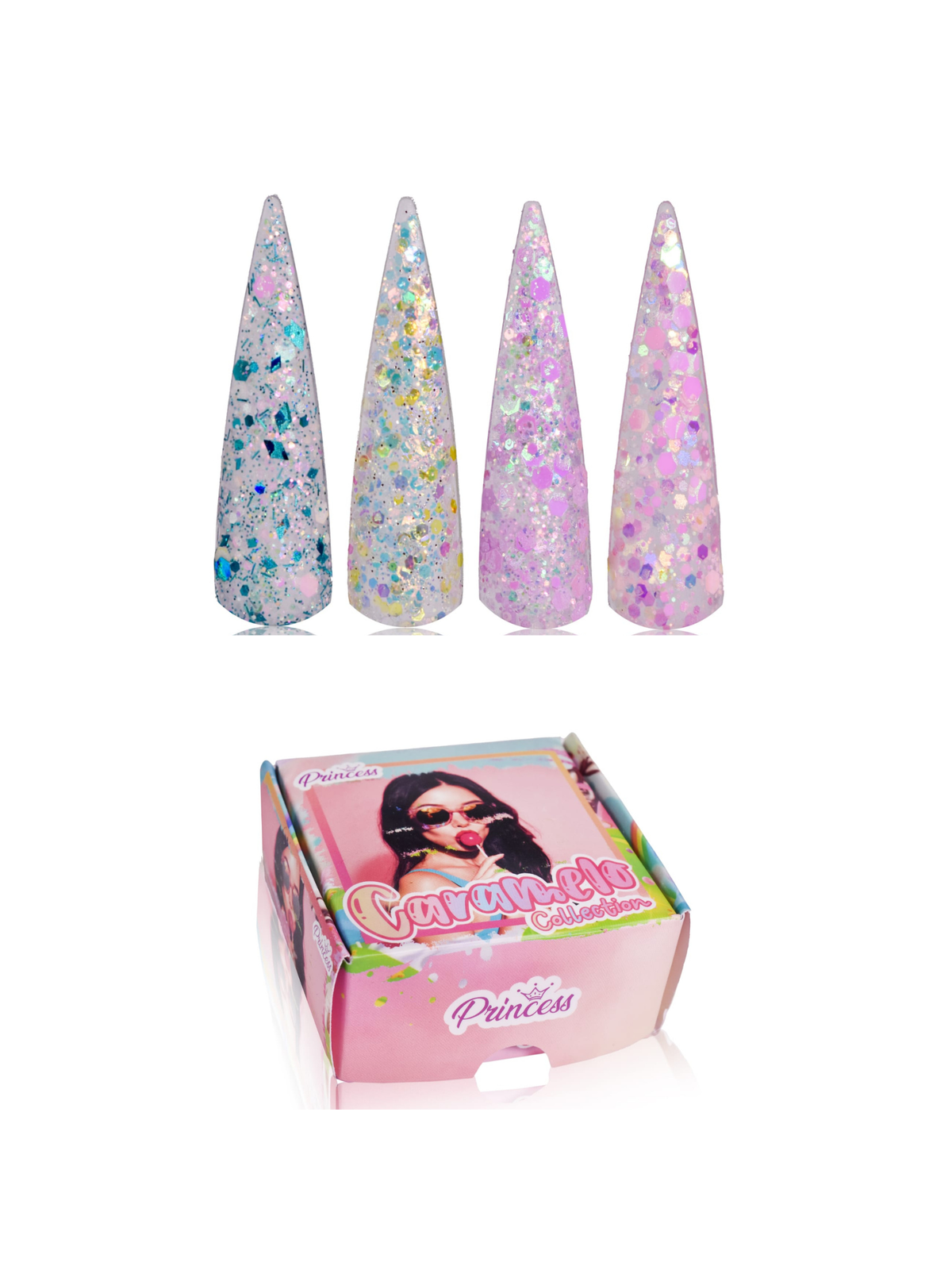 Colecciones Acrílicas Princess 4 piezas