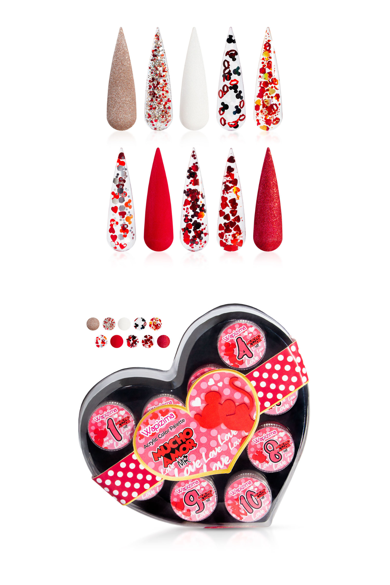 Estuche Corazón 10 Colores